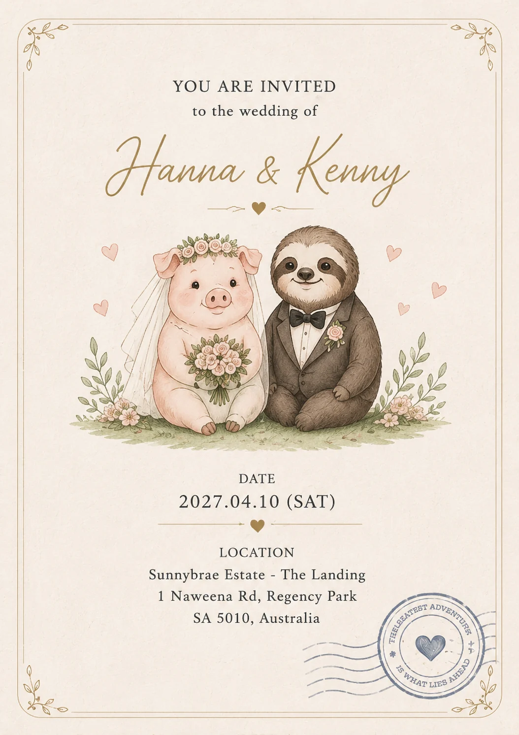 You are invited to the wedding of Hanna and Kenny