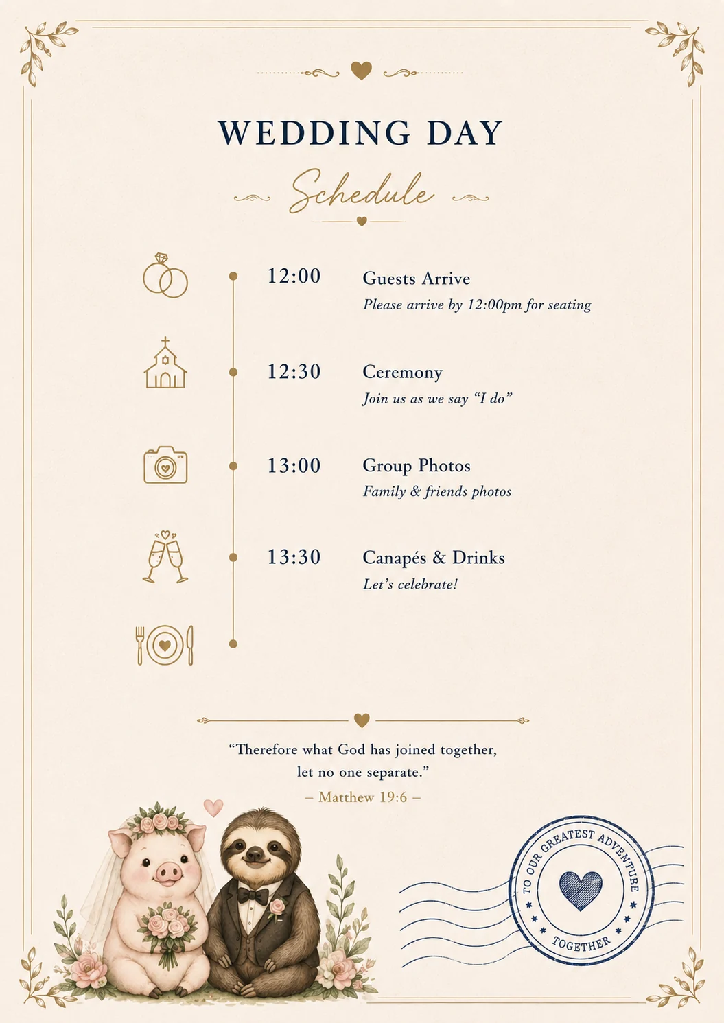 Wedding passport details